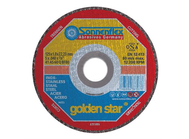 Kappeskive 125X0,8X22,23 Sonnenflex Golden Star Inox