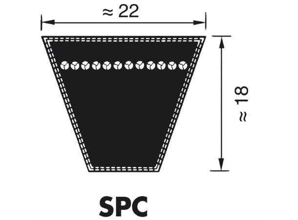 Optibelt Kilerem SPC Smalkilerem 22 x 18 Red power