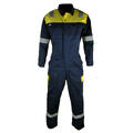 Bulldog Kjeledress Marine/Gul Str. 54 Med Knapper, Flammehemmende