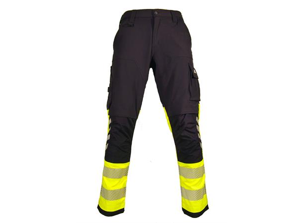 Bulldog Stretchbukse Svart/Gul, Str. 46 Synlighet Klasse 1 