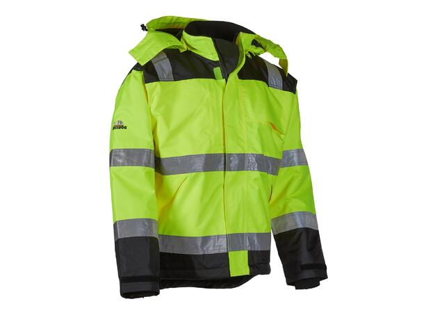 Bulldog Jakke Vattert, Str. XL Synlighet Klasse 3, 3000mm Vannsøyle 