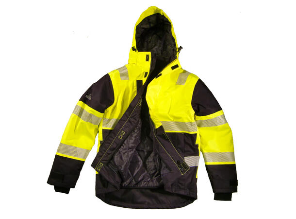 Bulldog Skjold Jakke, Gul/Svart, Str XL Synlighet, Klasse 3 ISO20471 