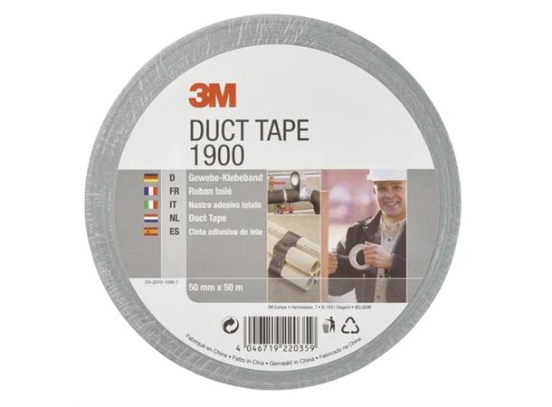 1900 økonomi sølvteip 50mm x 50m sølv 