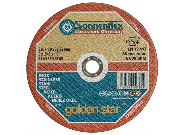 Kappeskive 230X1,9X22,23 Sonnenflex Golden Star Inox