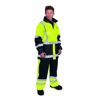 Handi Synlighets Regnjakke L  Gul /Sort