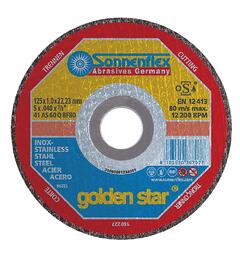 Kappeskive 125X1,0X22,23 Sonnenflex Golden Star Inox