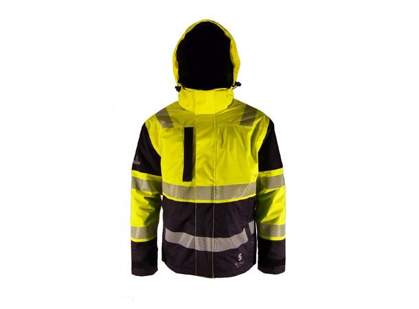 Bulldog Skjold Jakke, Gul/Svart, Str XXL Synlighet, Klasse 3 ISO20471 