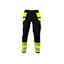 Bulldog stretchbukse, svart/gul, str. 52 Synlighet Kl. 1, ISO20471