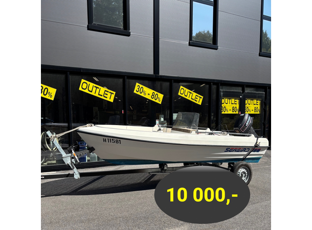 Brenderup Opplagshenger Med Båt Og Motor Seabird 