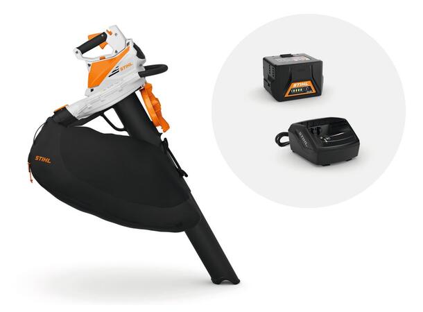 Stihl SHA 56 Sett, Blåse/sugeaggregat Inkl. AK 20 Batteri Og AL101 Lader