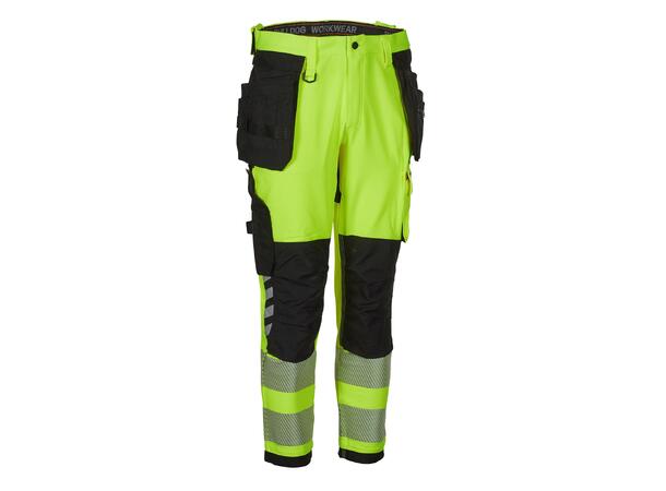 Bulldog Stretchbukse Håndverk, Str. 42 Synlighet Kl. 2 Gul/Svart 