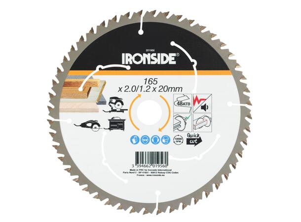 Sirkelsagblad Tre Ø165X16/20mm 48T Ironside 
