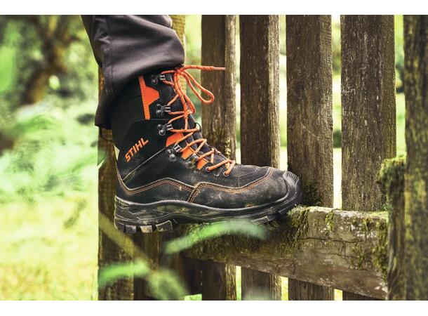 Stihl Lærstøvel Function Active, Str 50 Motorsagstøvel I Semsket Okseskinn 