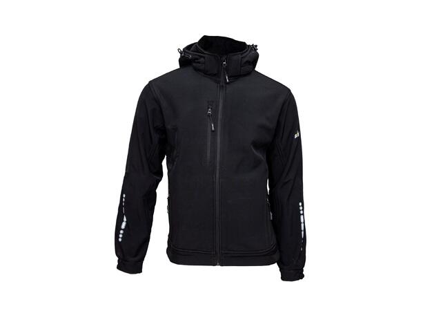 Softshelljakke M/Hette Svart