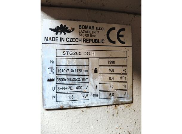 BOMAR STG 260 DGH metallbåndsag industrisag – 260 mm 