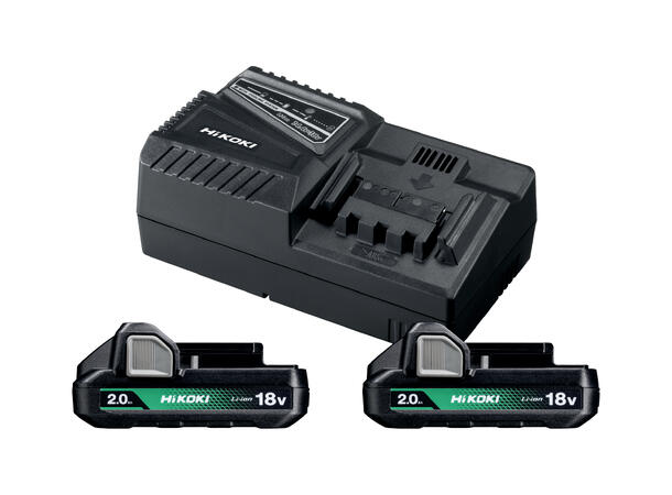 Batteripakke 18V 2x2Ah Batterier & Lader Hikoki 2Xbsl1820M/Uc18Yfsl