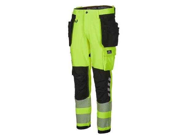 Bulldog Stretchbukse Håndverk, Str. 48 Synlighet Kl. 2 Gul/Svart 