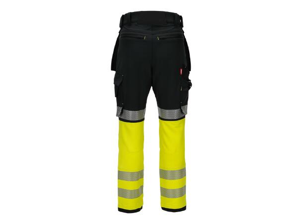Dovre Stretchbukse Med Hengelommer Strakofa, Synligjet Kl. 1, Sort/Gul 