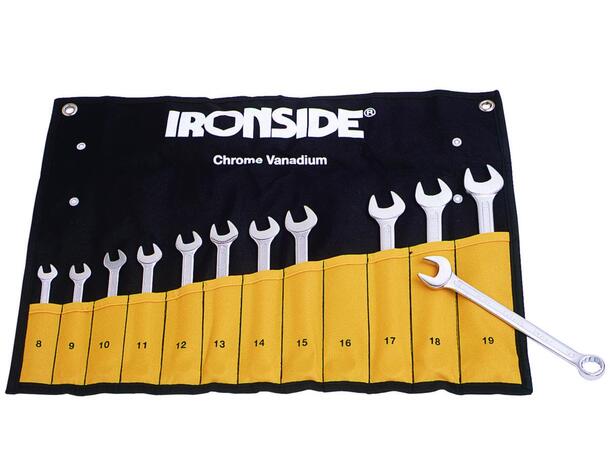 Kombinasjonsnøkkelsett 8-19mm Ironside 12pk 