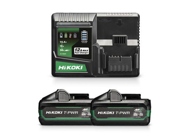 Hikoki Batteripakke T-PWR 18/36V 2 x Batterier Og Hurtiglader