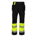 Synlig Plus Bukse Med Lommer, Str 46 Strakofa, Synligjet Kl. 1, Sort/Gul