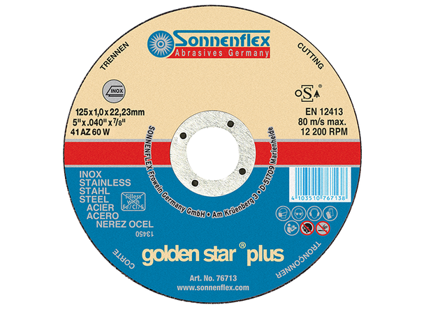 Kappeskive 125x1,6x22,23 Sonnenflex Golden Star Plus