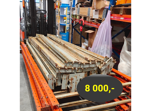Pallereol 18x3 Meter 8 reolstiger, 24 bærejern 
