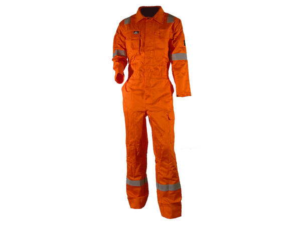 Bulldog Kjeledress, Orange Med Knapper, Flammehemmende