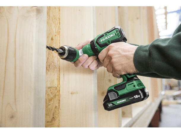 Hikoki Drill DS18DDQ Sett 2x2Ah Batterier, Lader Og Chucker 