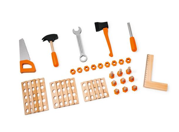 Stihl Arbeidsbenk For Barn Med Leketøy Produsert I Tre