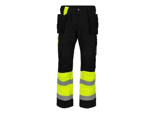 Synlig Plus Bukse Med Verktøylommer Strakofa, Synligjet Kl. 1, Sort/Gul 
