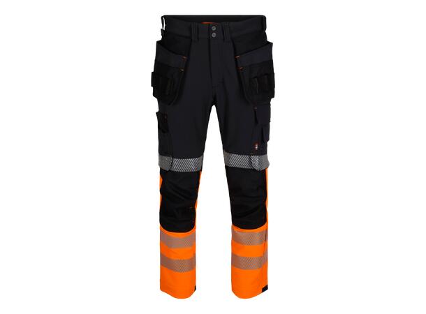 Dovre Stretchbukse Med Hengelommer Strakofa, Synligjet Kl. 1, Sort/Orange 