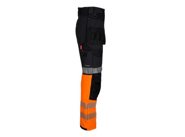 Dovre Stretchbukse Med Hengelommer Strakofa, Synligjet Kl. 1, Sort/Orange 