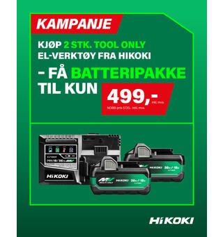 KAMPANJE Batteripakke V/ Kjøp Av Maskin KUN Ved kjøp av 2 x 18/36V Hikoki maskin