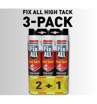 Soudal Fix All High Tack Hvit 3-Pack Hybridpolymer Tetningsmasse 3x290ml