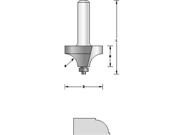 Kvartstaffres 25,4Mm M/Styrelager Hikoki 8Mm Tange Hardmetall