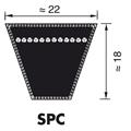 Optibelt Kilerem SPC5300 Smalkilerem 22 x 18 Red power