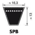 Optibelt Kilerem SPB1320 Smalkilerem 16 x 13 Red power
